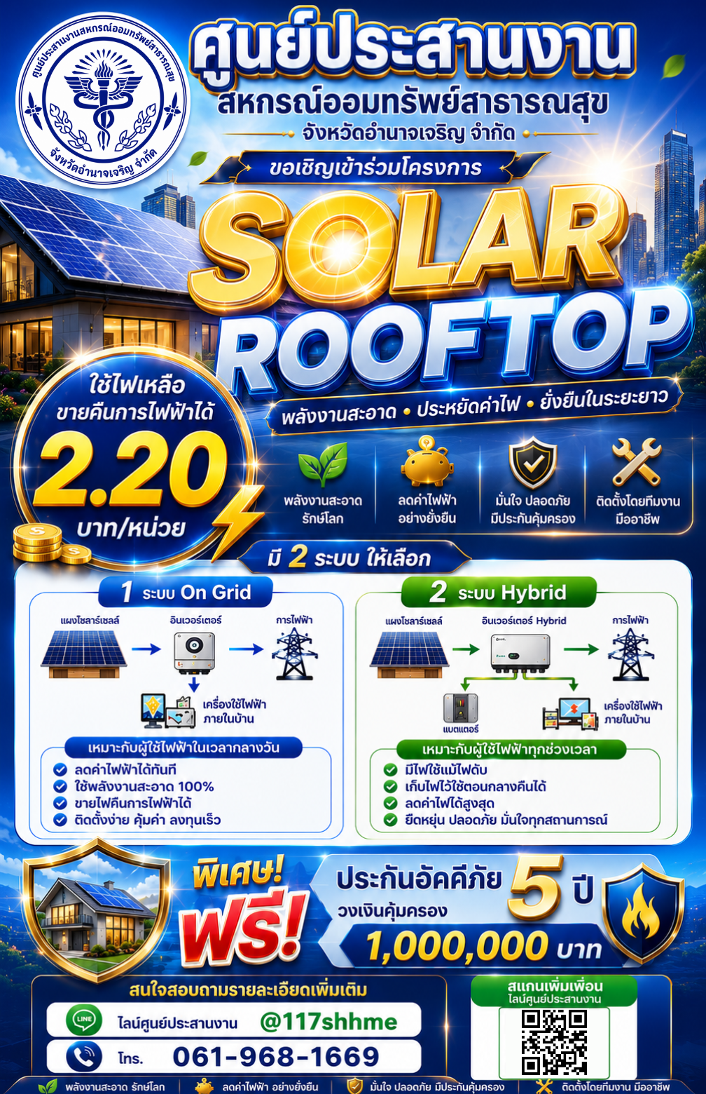 โครงการสินเชื่อเพื่อการติดตั้งระบบผลิตไฟฟ้าพลังงานแสงอาทิตย์ (Solar Rooftop) ประจำปีบัญชี 2569