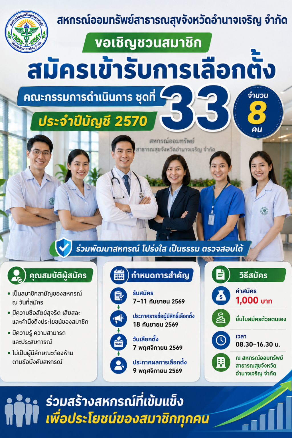 ประกาศ การสมัครรับเลือกตั้งกรรมการดำเนินการ ชุดที่ 33 ประจำปี 2570
